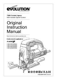 Para ver o documento Evolution BATTERY JIGSAW Manual de Instruções